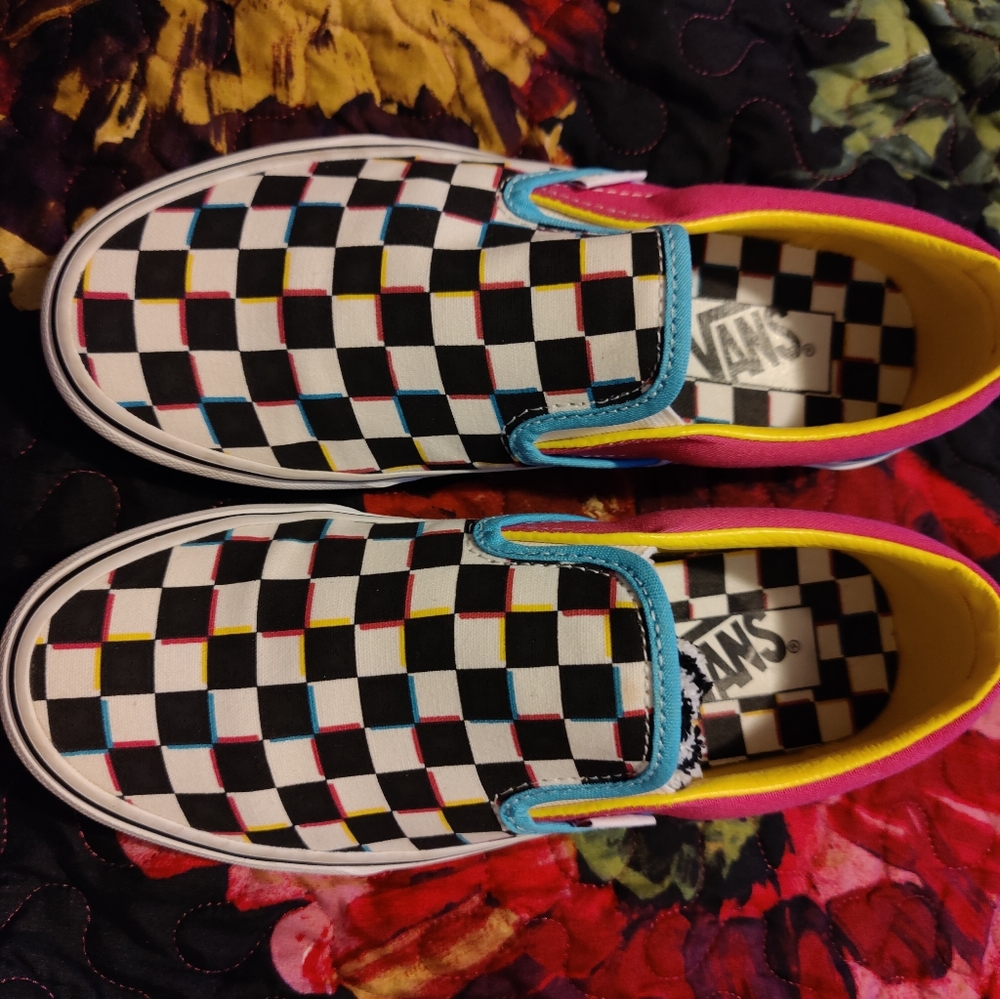 Vans checkerboard slip on shoes